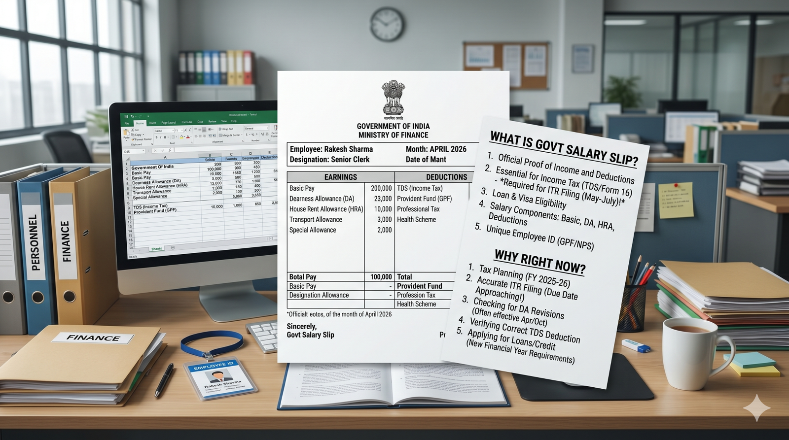 Government Employee Salary Slip Format India 2026 DA, TA, HRA Explained 1 image 4